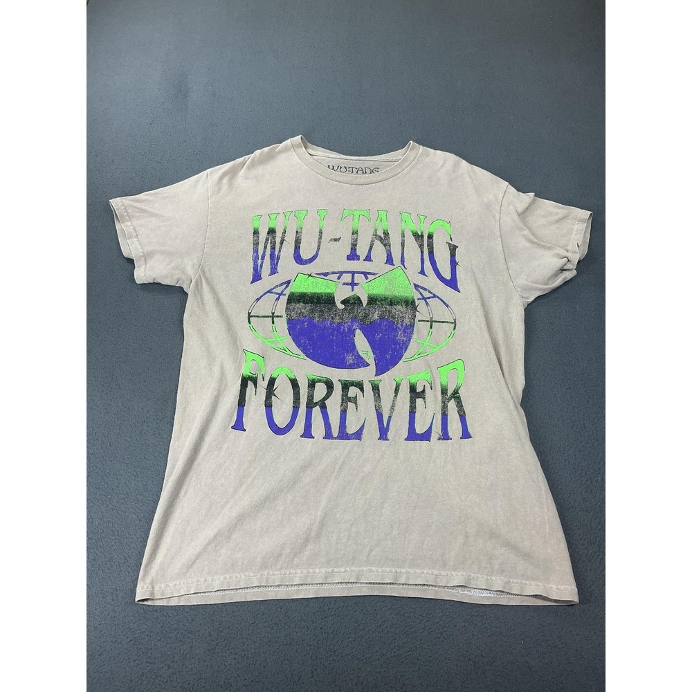 WU-TANG Shirt Mens M Gray Forever Tour Cities Graphic Double-Sided Crew